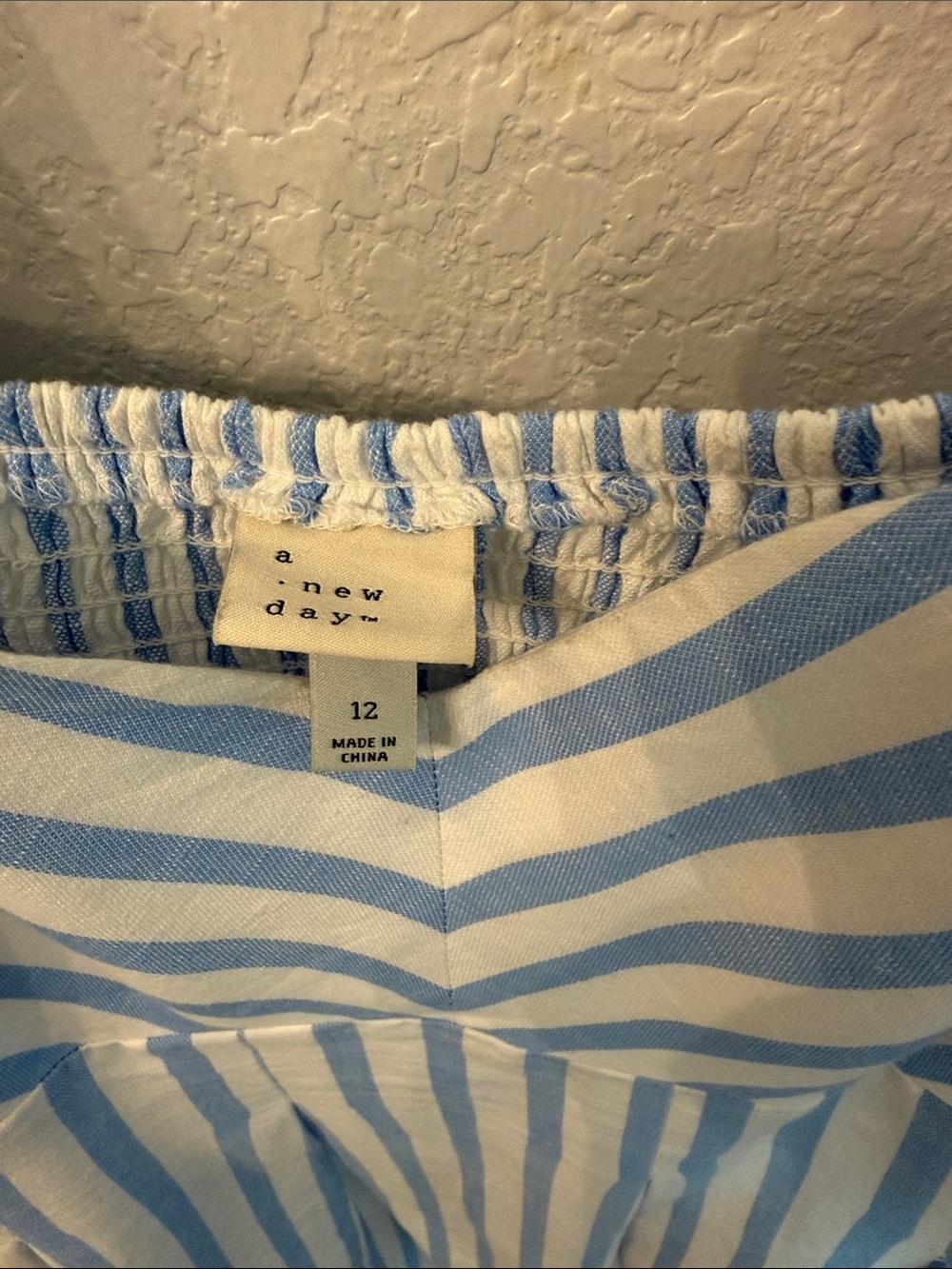 a new day Blue & White Striped Midi Dress with Puff Sleeves - Picture 2 of 3